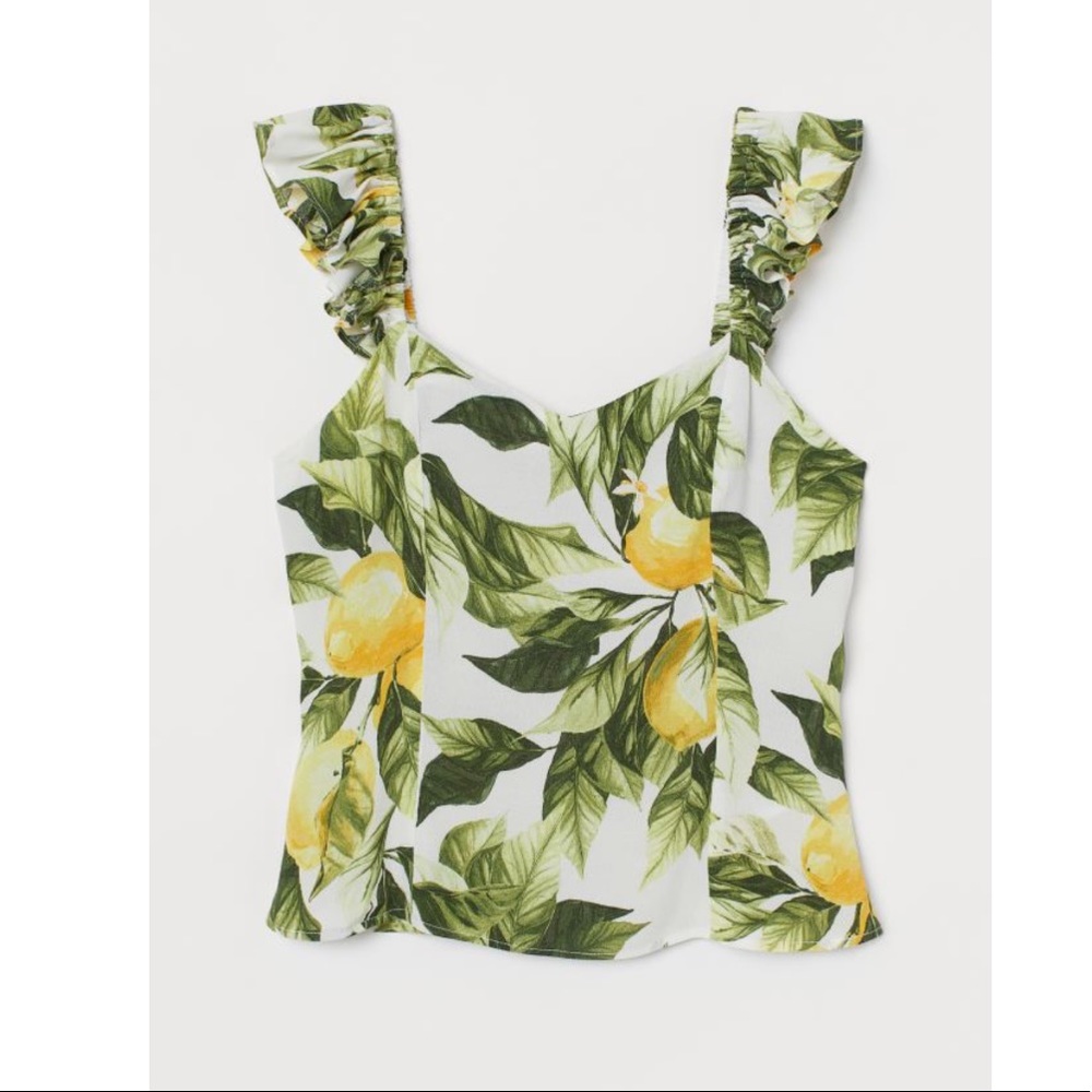 H&M Lemon 🍋 Ruffle Trimmed Tank Top - Picture 5 of 6